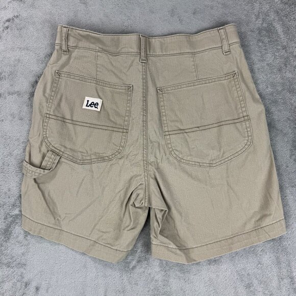 Lee Relaxed Fit Short High Rise Womens Carpenter Utility Hiking Tan Stretch Y2K - Picture 3 of 9